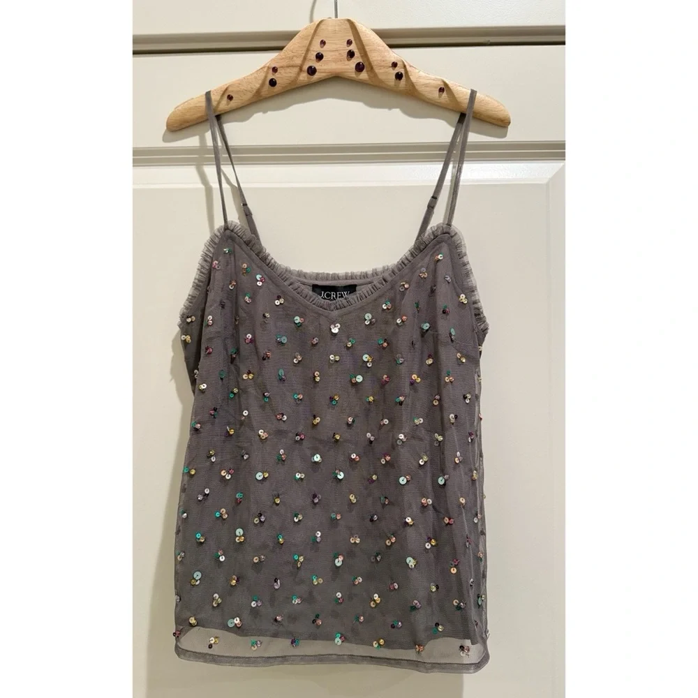 J. Crew Collection Ruffle-trim Camisole with Embellishments - Picture 5 of 9